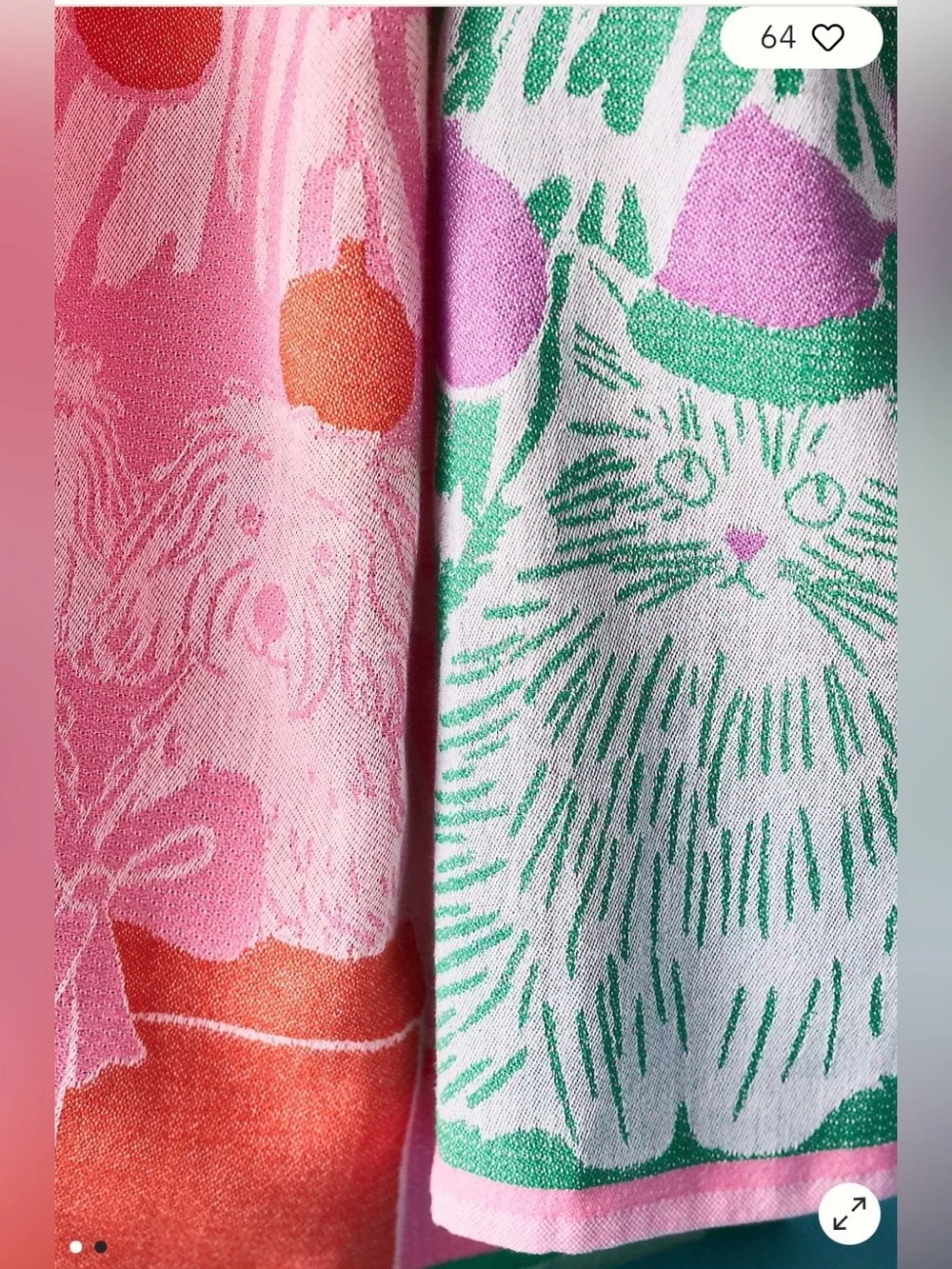 NWT Anthropologie Pop Art Pets Jacquard Dish Towels Set of 2